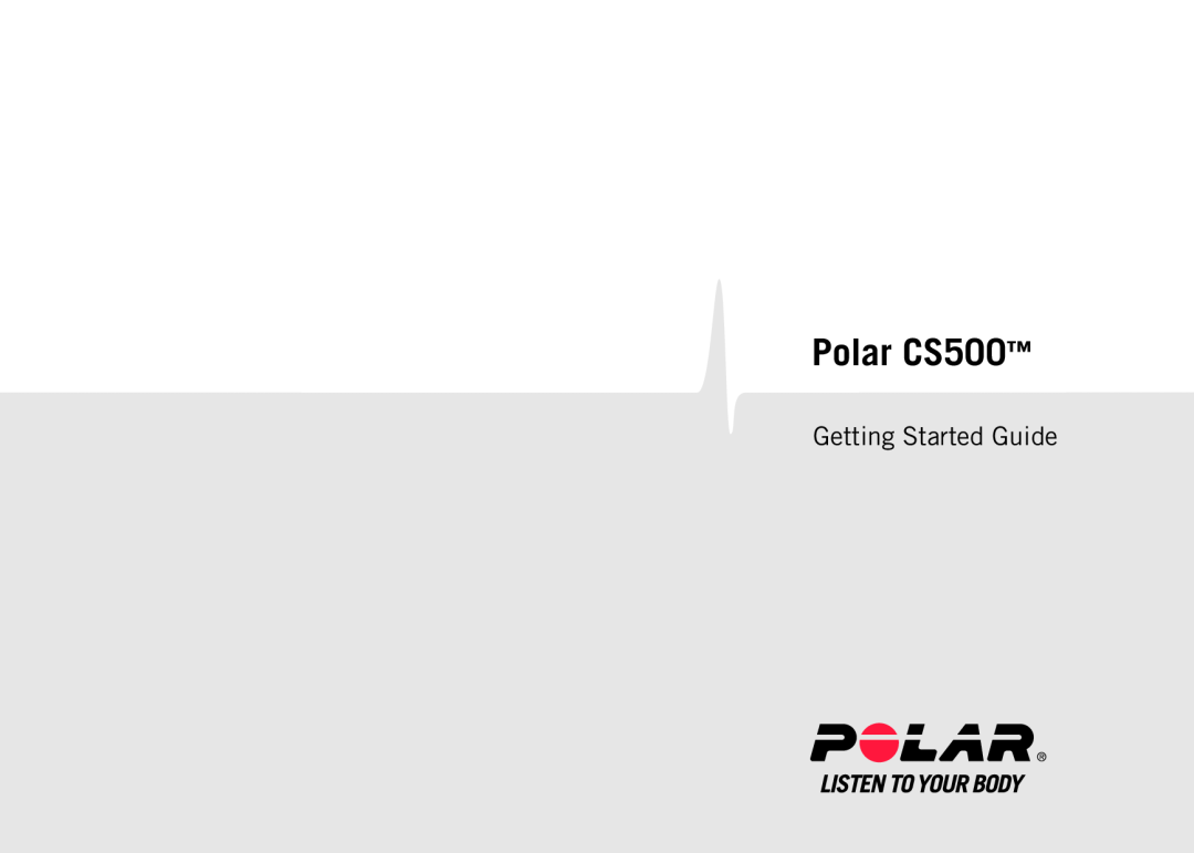Polar manual Polar CS500, Getting Started Guide 