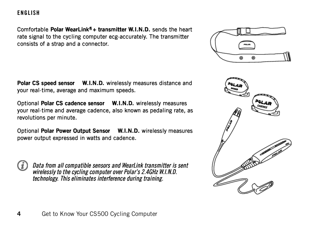 Polar manual Get to Know Your CS500 Cycling Computer 