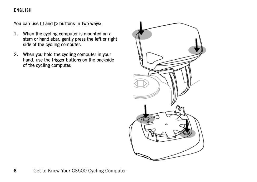 Polar manual Get to Know Your CS500 Cycling Computer 