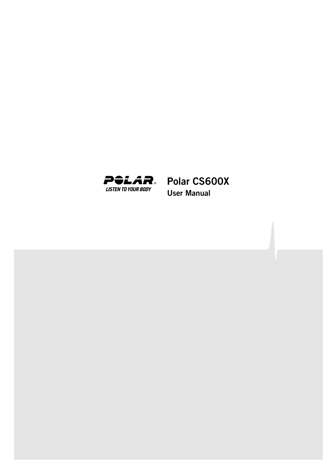 Polar user manual Polar CS600X, User Manual 