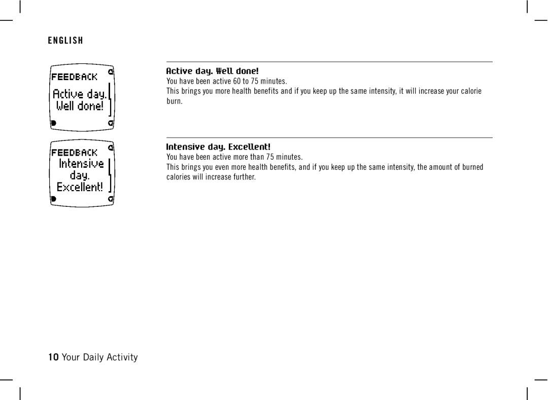 Polar DA20 manual Active day. Well done 