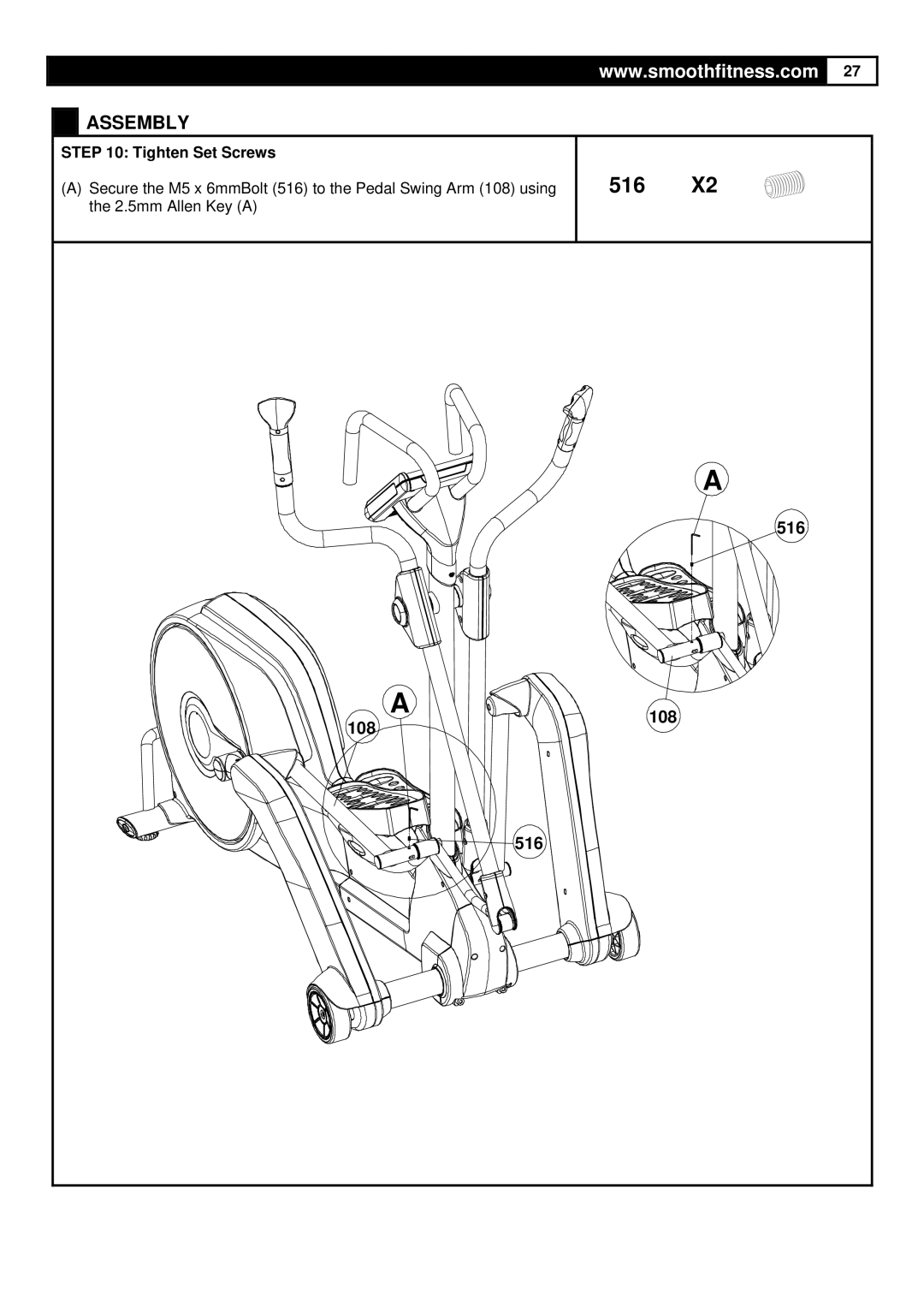 Polar DMT X1 user manual 516, Tighten Set Screws 