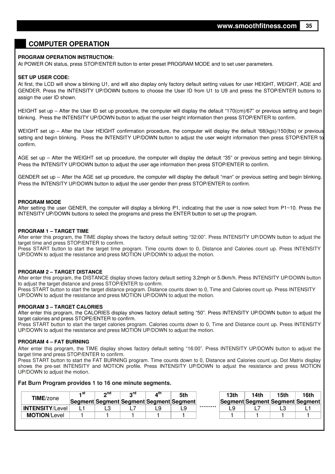 Polar DMT X1 user manual 5th, Segment 