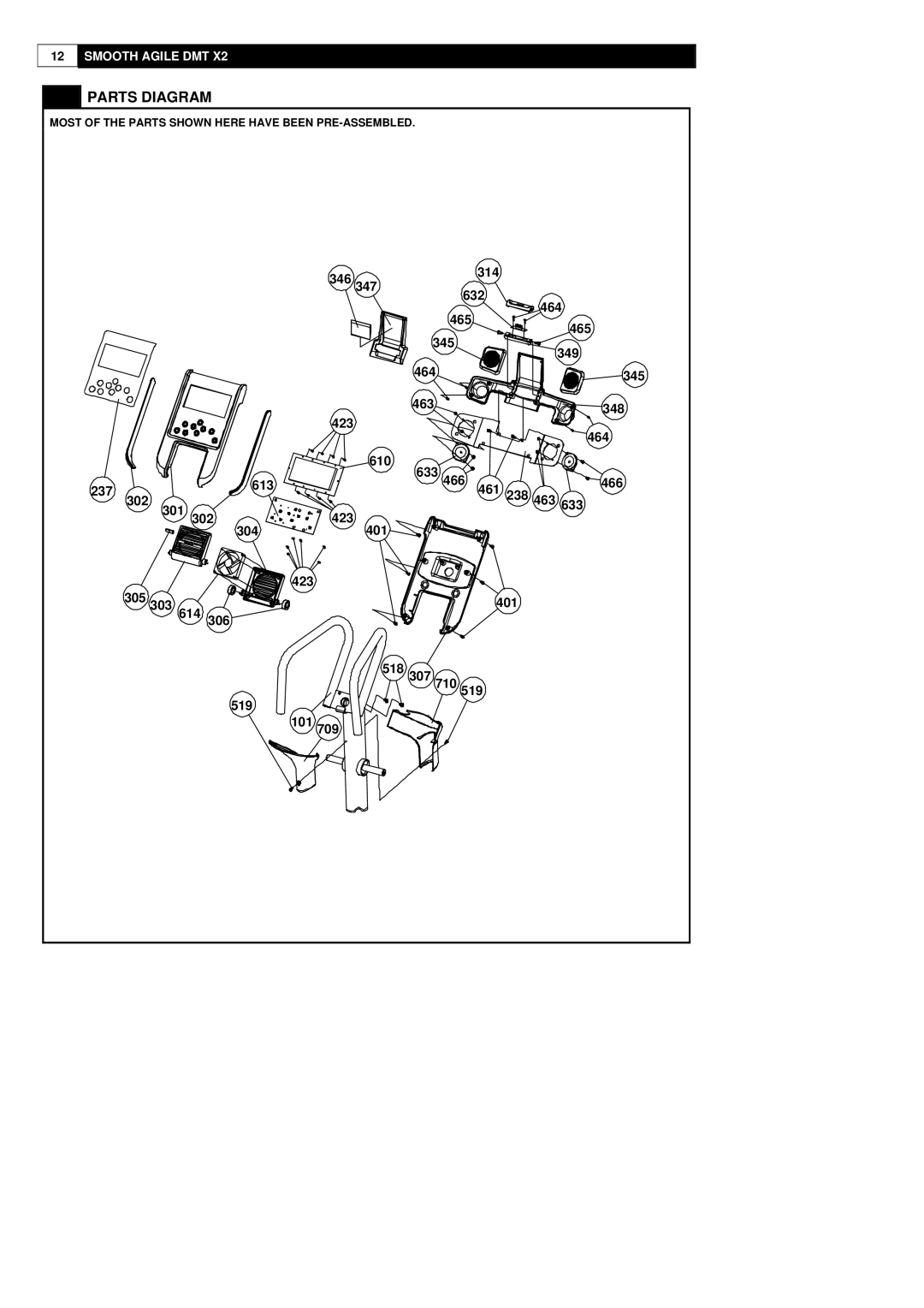 Polar DMT X2 user manual Parts Diagram 