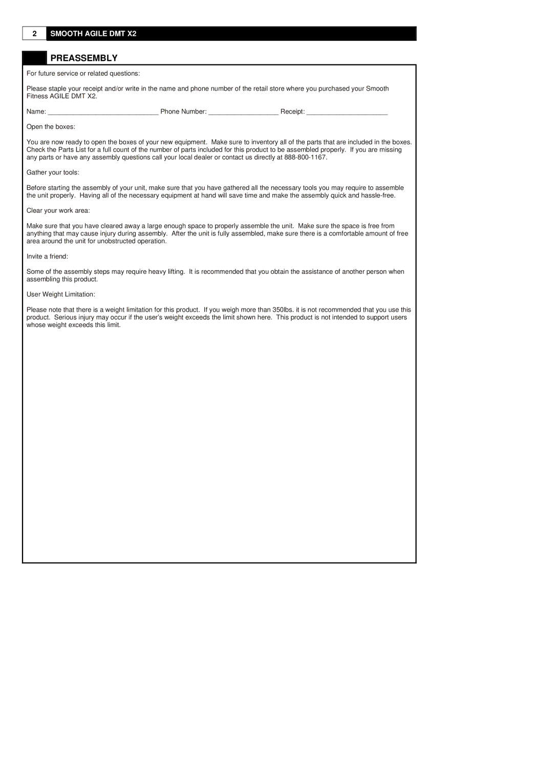 Polar DMT X2 user manual Preassembly 