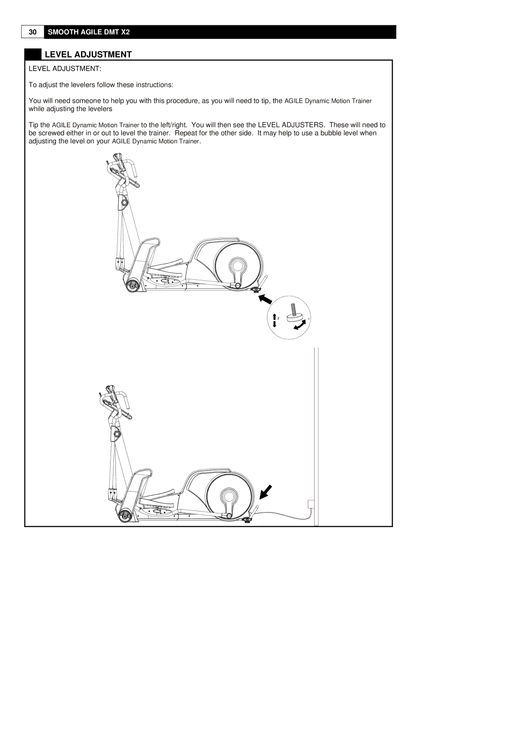 Polar DMT X2 user manual Level Adjustment 