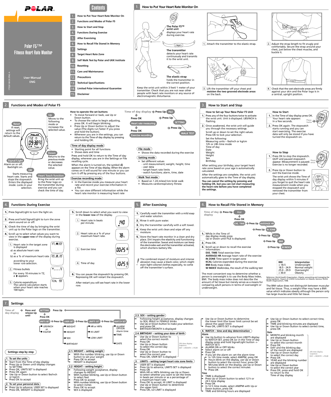 Polar F5 user manual Contents 