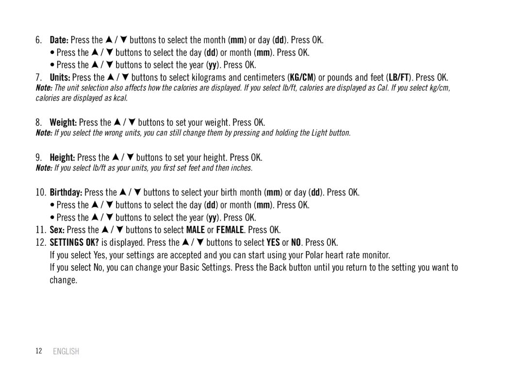 Polar F55 user manual English 