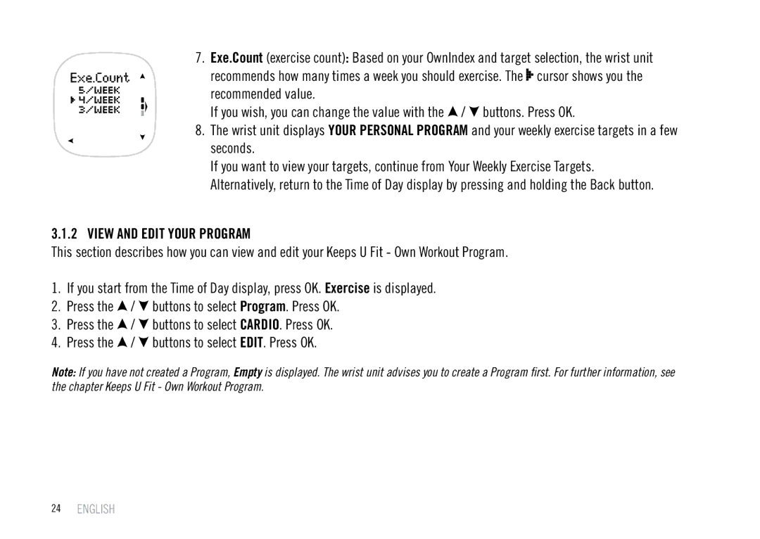 Polar F55 user manual View and Edit Your Program 