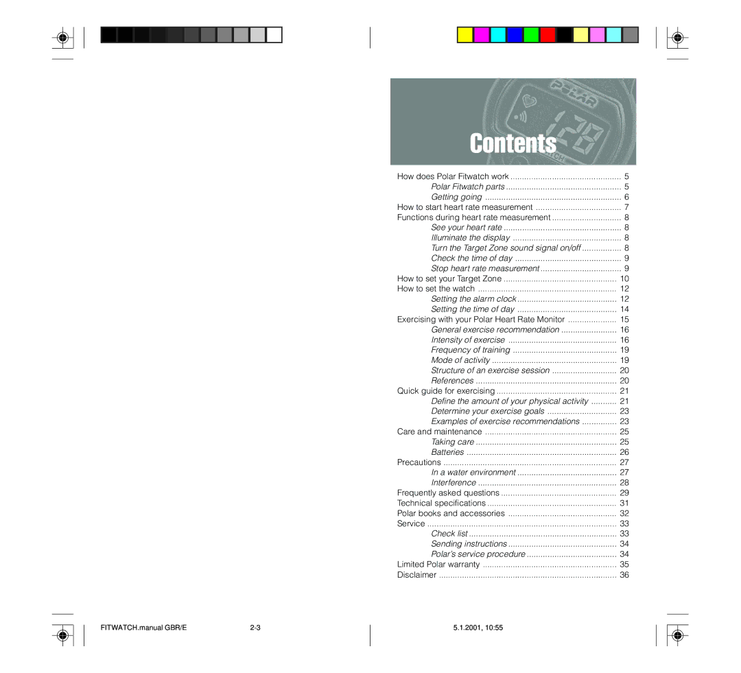 Polar FIN-90440 technical specifications Contents 