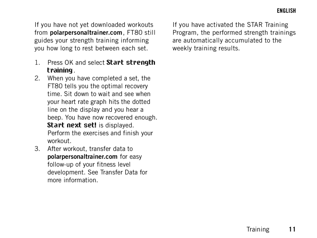 Polar FT80 manual English 