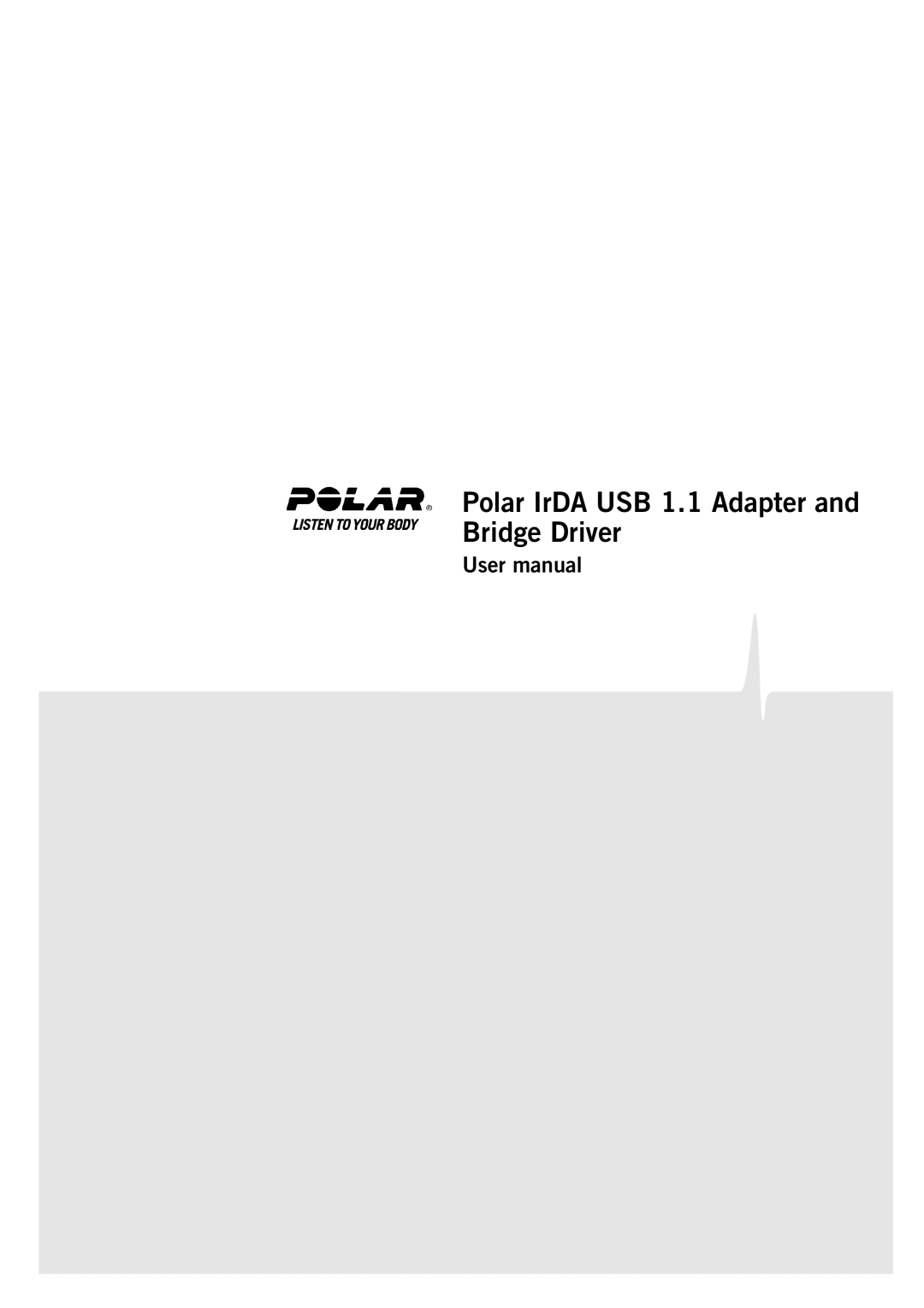 Polar user manual Polar IrDA USB 1.1 Adapter and Bridge Driver 