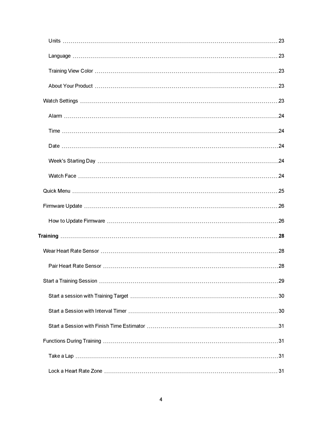 Polar M400 user manual Training 