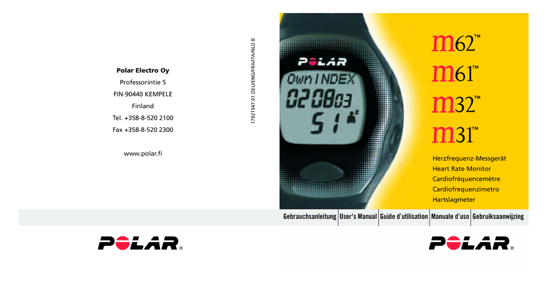 Polar M61, M62, M32, M31 user manual Polar Electro Oy, FIN-90440 Kempele 