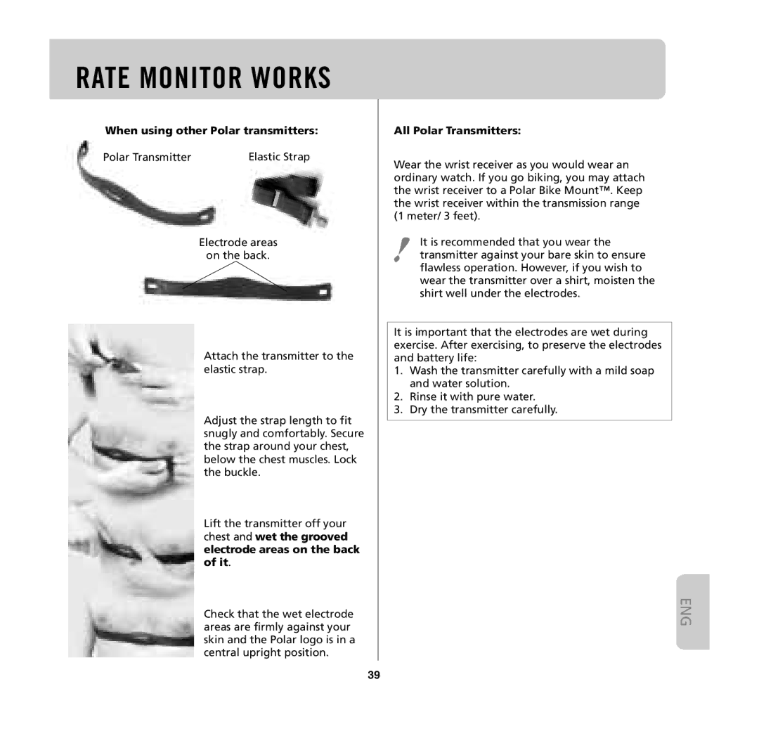 Polar M61, M62, M32, M31 user manual When using other Polar transmitters, All Polar Transmitters 