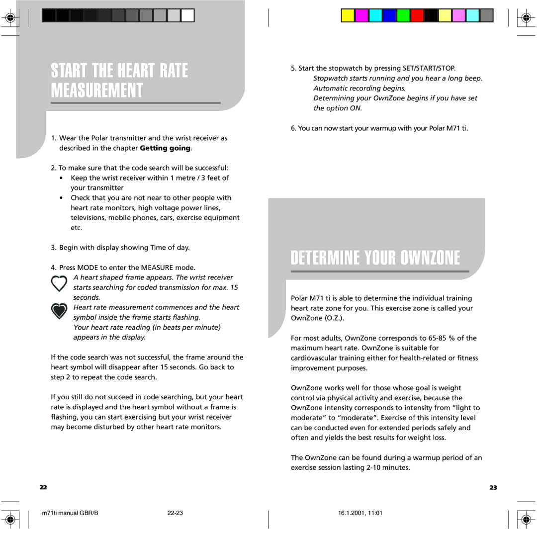 Polar M71 manual Measurement, Determine Your Ownzone 