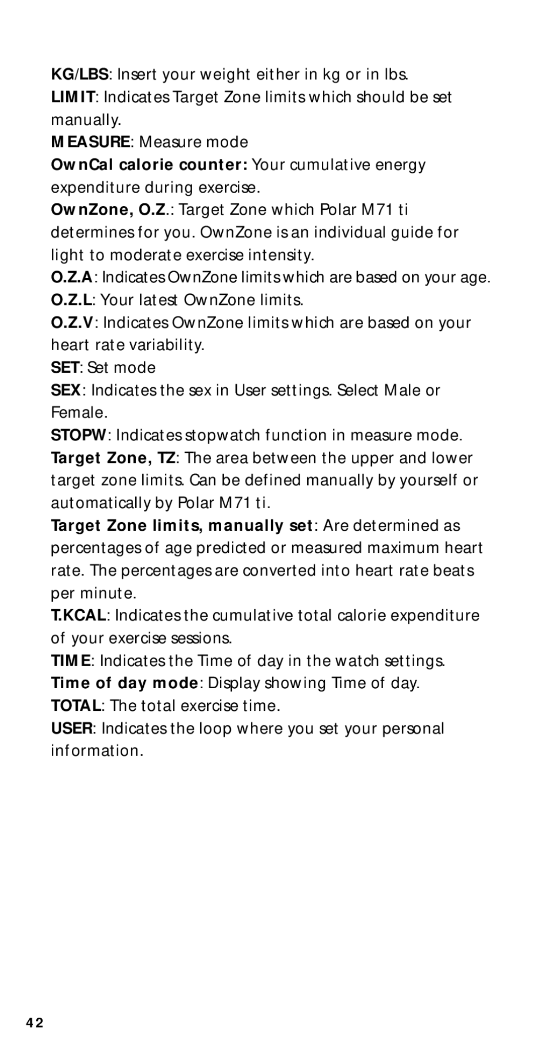 Polar M71ti user manual 