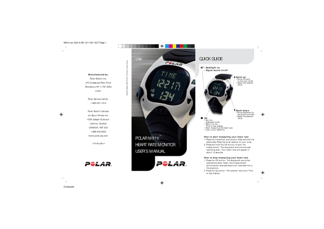 Polar M91TI user manual USER’S Manual 