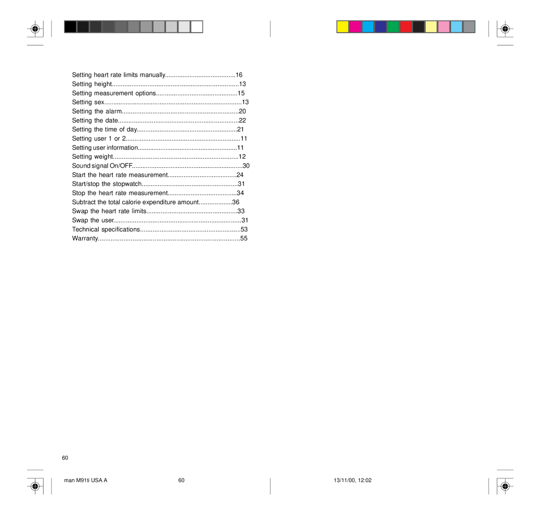 Polar M91TI user manual Subtract the total calorie expenditure amount 