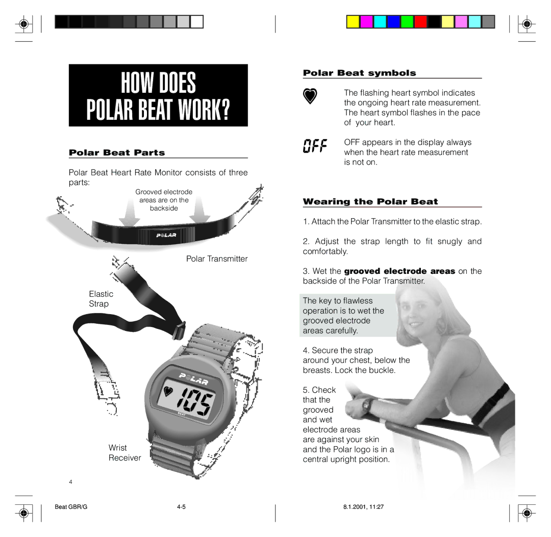 Polar None warranty HOW does, Polar Beat Parts, Polar Beat symbols, Wearing the Polar Beat 