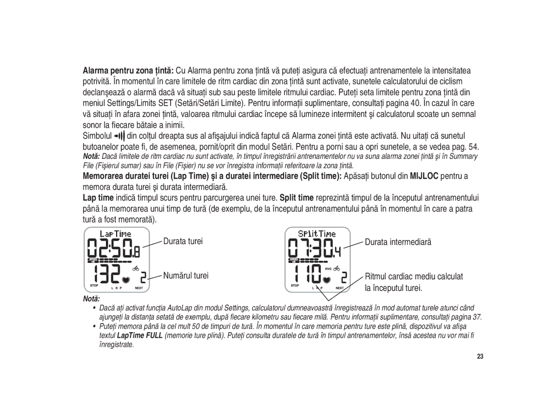 Polar Polar CS200cad user manual La începutul turei 