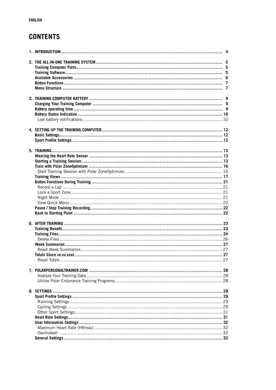 Polar RC3 GPS user manual Contents 