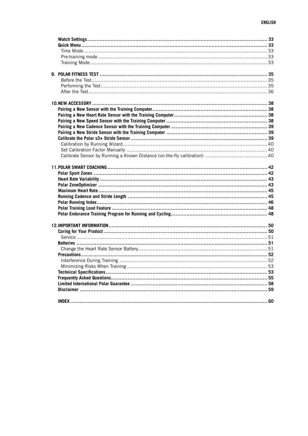 Polar RC3 GPS user manual Before the Test Performing the Test After the Test, NEW Accessory 