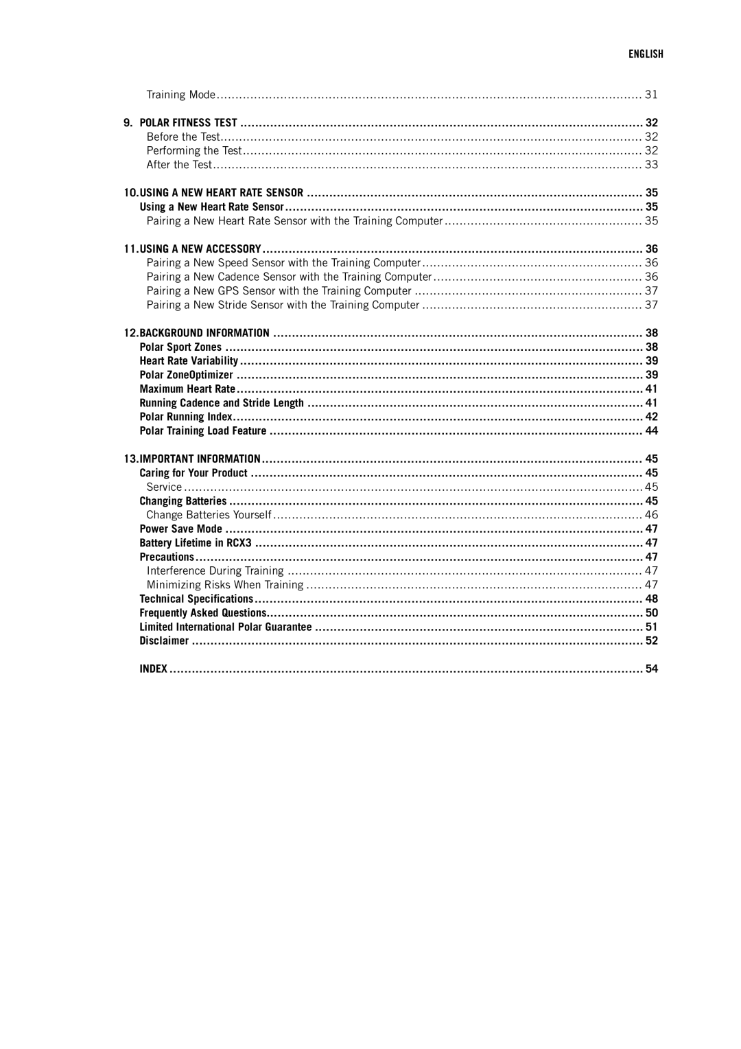 Polar RCX3 user manual Training Mode, Before the Test Performing the Test After the Test 