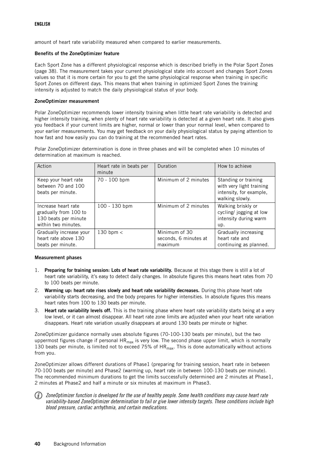 Polar RCX3 user manual Benefits of the ZoneOptimizer feature, ZoneOptimizer measurement 