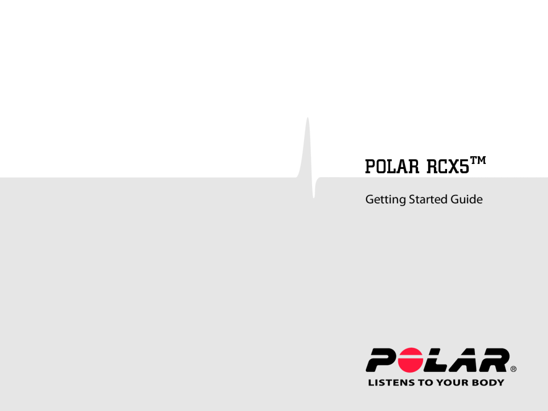 Polar manual POLAR RCX5, Getting Started Guide, 17934440.00 ENG 