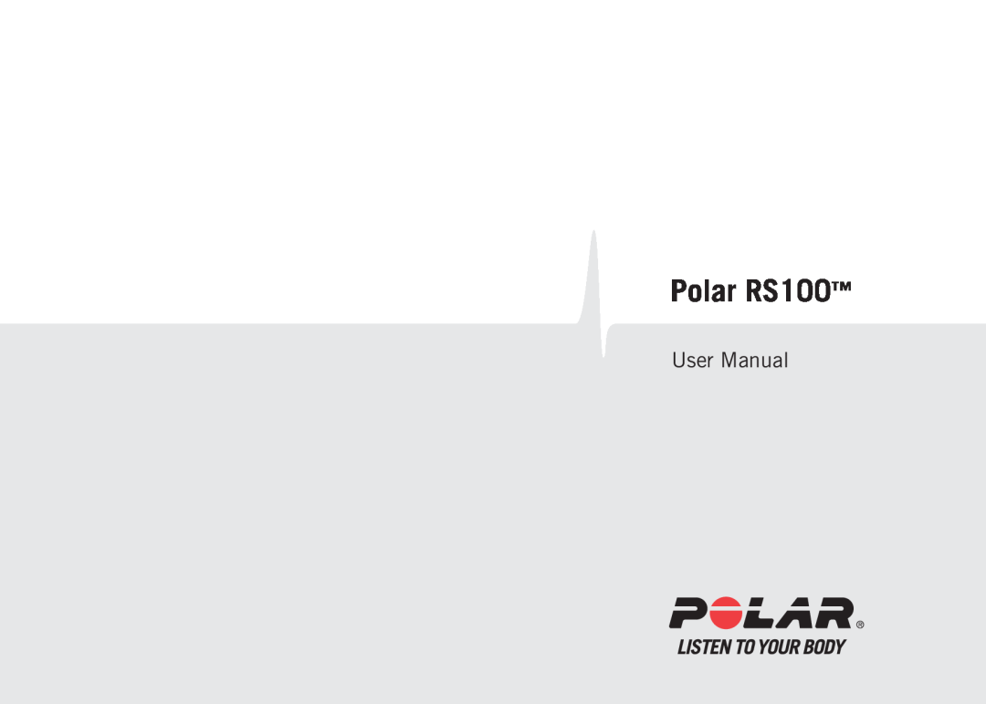 Polar user manual Polar RS100 