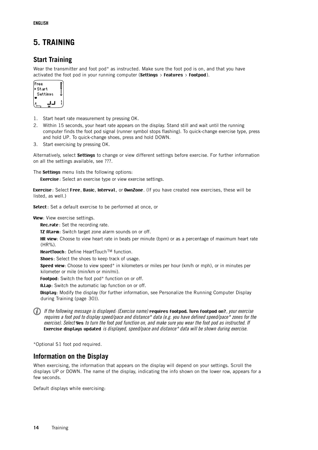 Polar RS400 user manual 