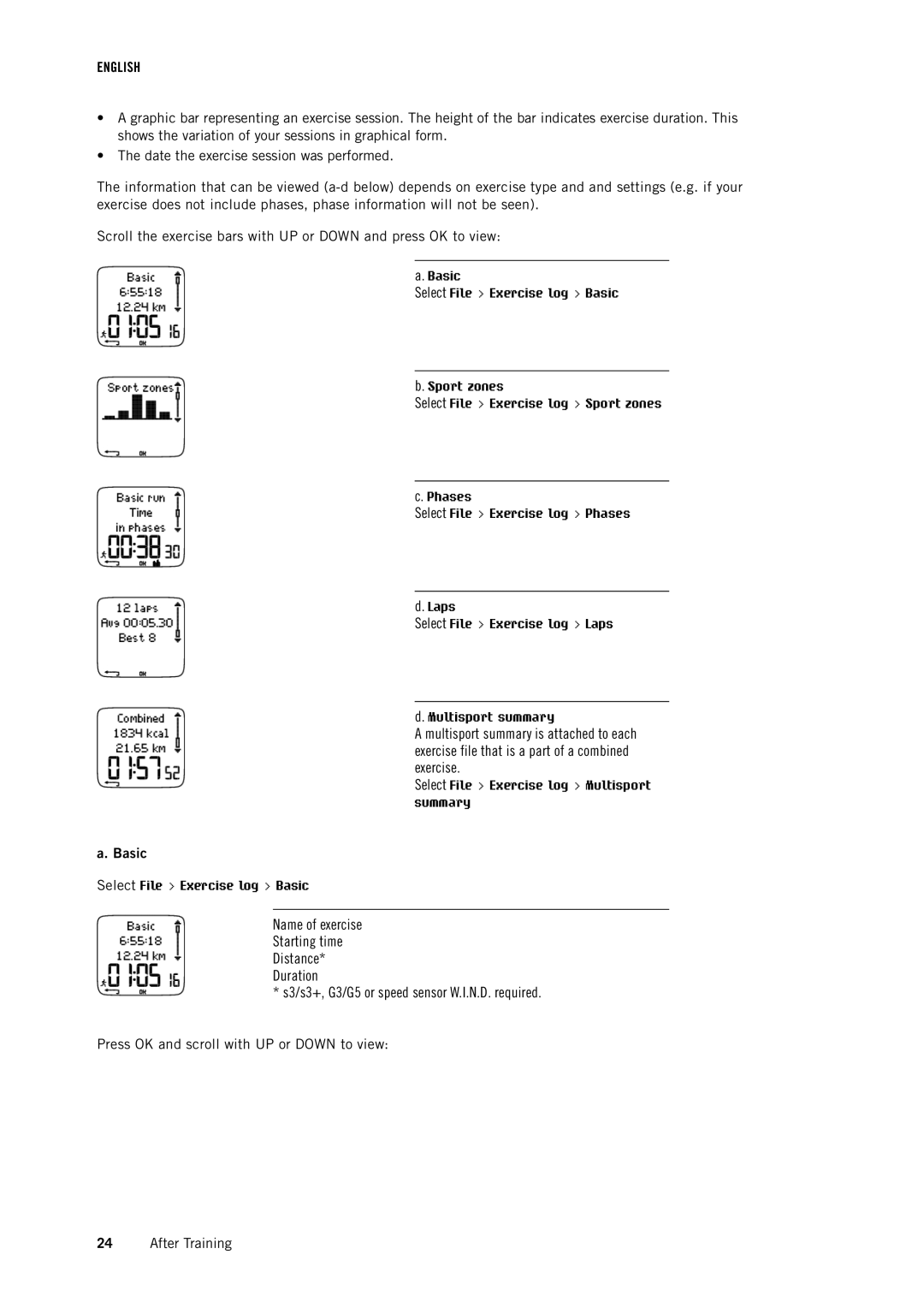 Polar RS800CX user manual Basic 