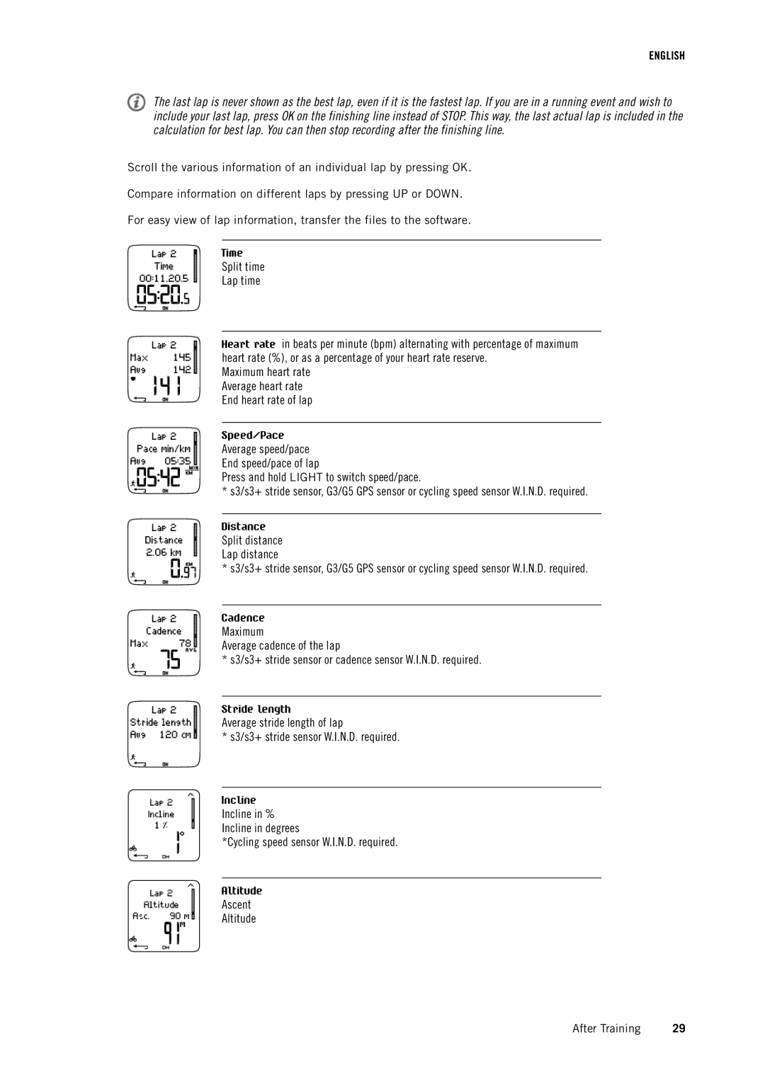 Polar RS800CX user manual Ascent Altitude 