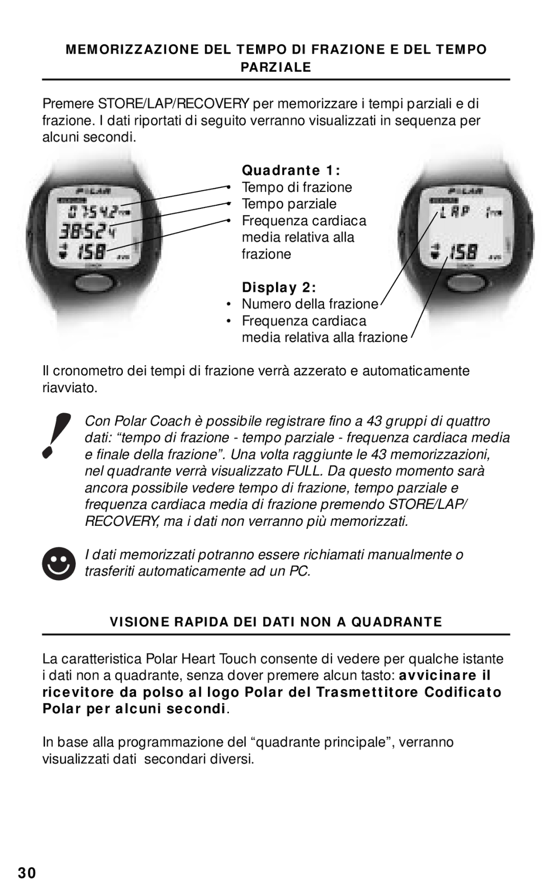 Polar RS800CX manual Quadrante, Display 