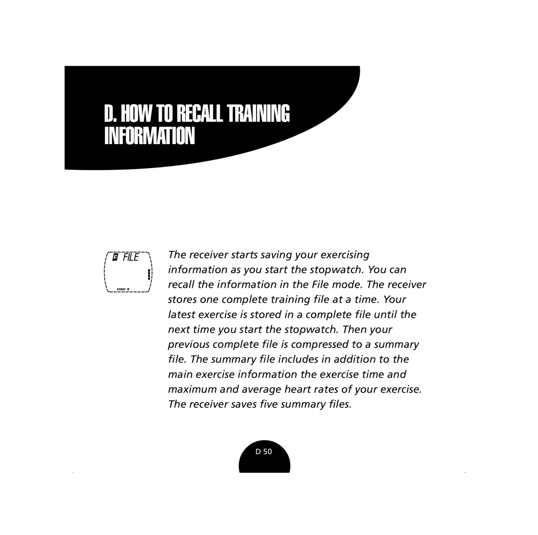 Polar S410, S210 user manual HOW to Recall Training Information 