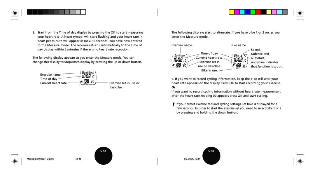 Polar S510 user manual BasicUse 