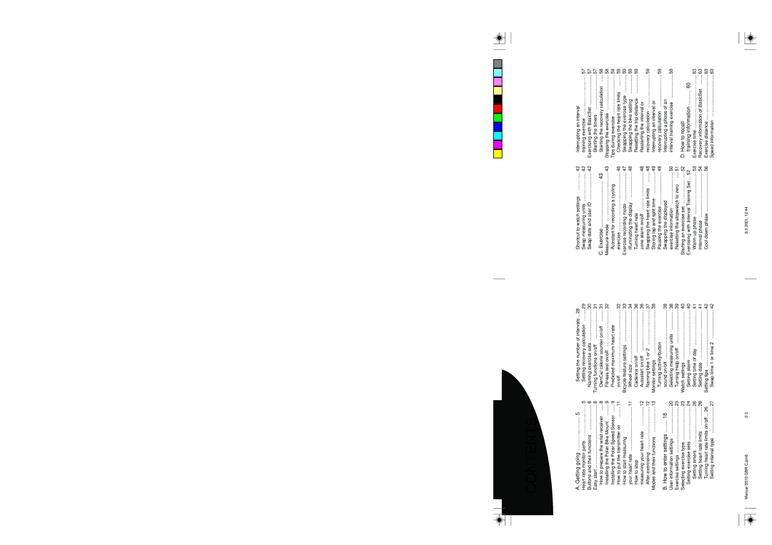 Polar S510 user manual Contents 