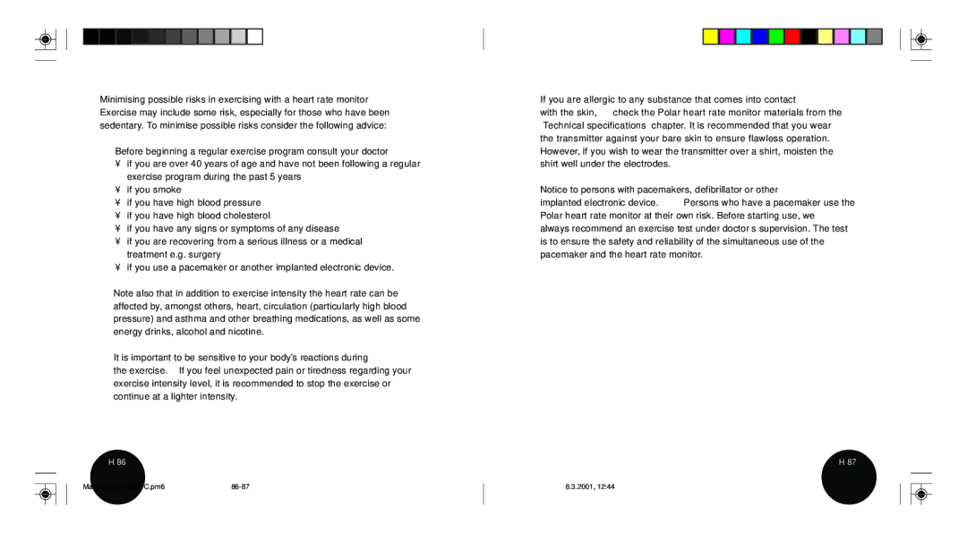 Polar S510 user manual If you are allergic to any substance that comes into contact 