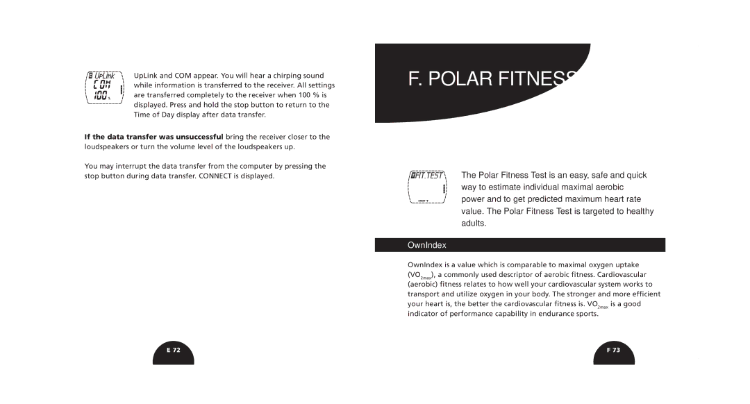 Polar S520, S510 manual Polar Fitness Test, OwnIndex 