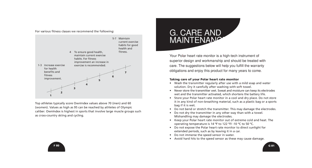 Polar S520, S510 manual Care, Maintenance, Taking care of your Polar heart rate monitor 