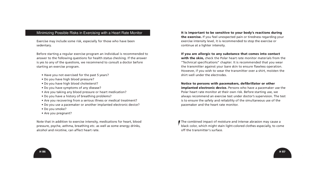 Polar S510, S520 manual If you are allergic to any substance that comes into contact 