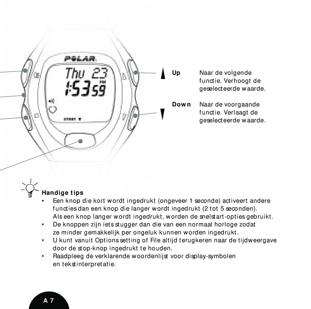 Polar S610 manual Handige tips 