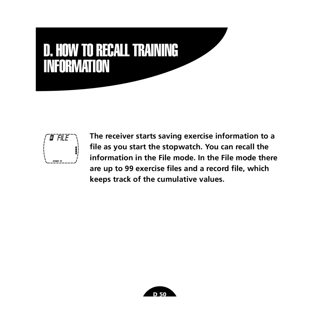 Polar S610i user manual HOW to Recall Training Information 