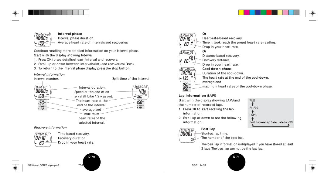 Polar S710 user manual Lap information Laps, Best Lap 