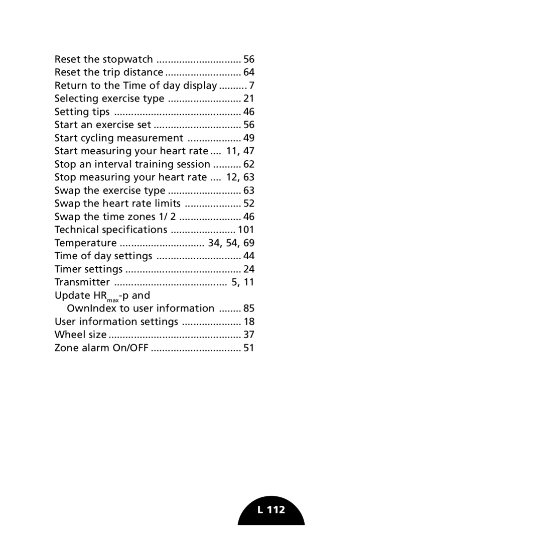 Polar S725 user manual 112 