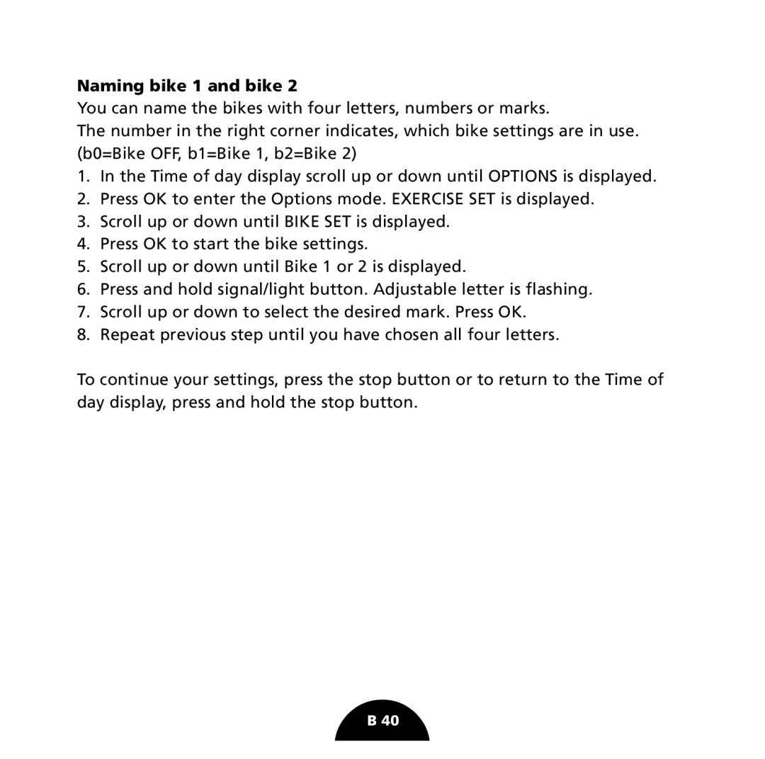 Polar S725 user manual Naming bike 1 and bike 