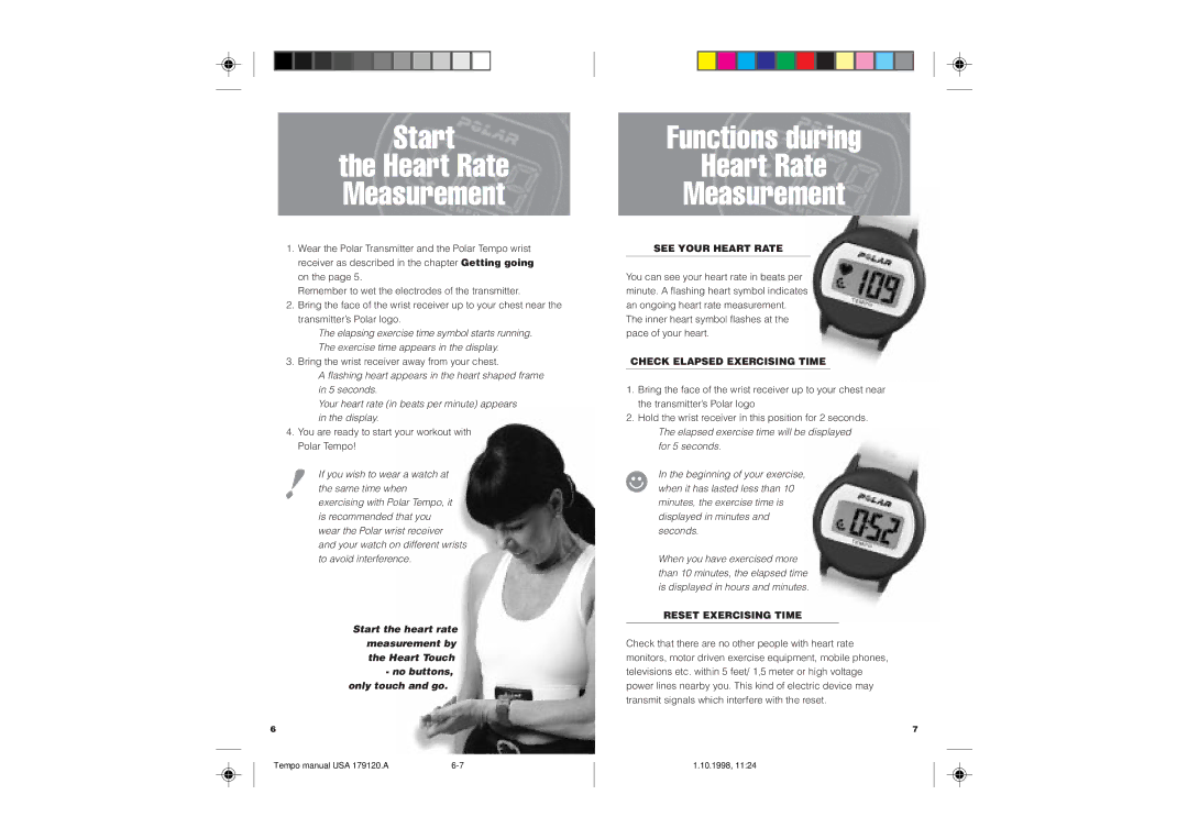 Polar TEMPO user manual Start Heart Rate Measurement, Functions during Heart Rate Measurement, See Your Heart Rate 