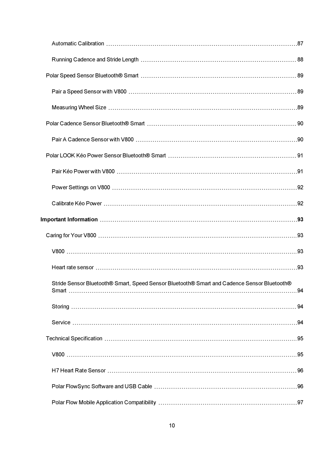 Polar V800 manual Important Information 