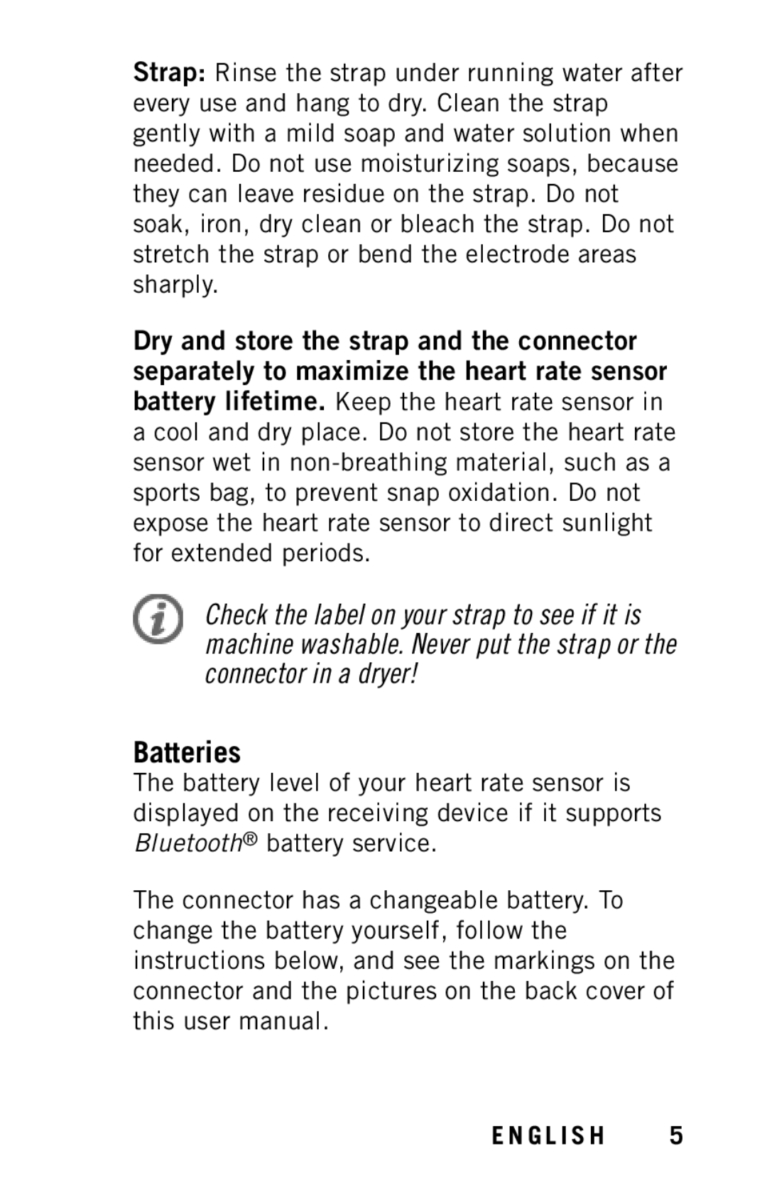 Polar X9 user manual Batteries 